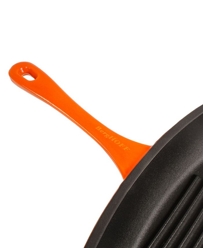 BergHOFF Neo Enameled Cast Iron 3 Piece 10" Fry Pan, 11" Grill Pan, and