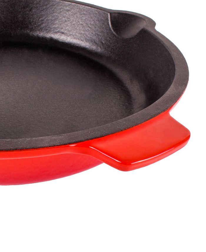 BergHOFF Neo Enameled Cast Iron 3 Piece 10" Fry Pan, 11" Grill Pan, and