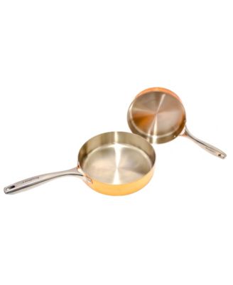 Vintage 4pc Tri-Ply Copper Cookware Set with Lids, Polished