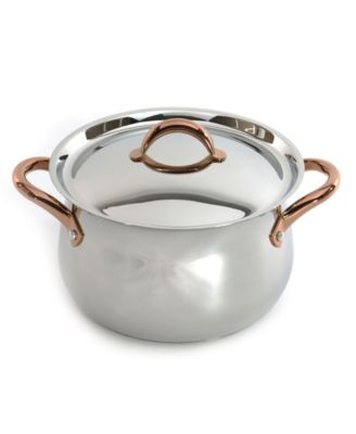 Ouro Gold 3pc 18/10 SS Steamer Set, SS Lids, Rose Gold Handles