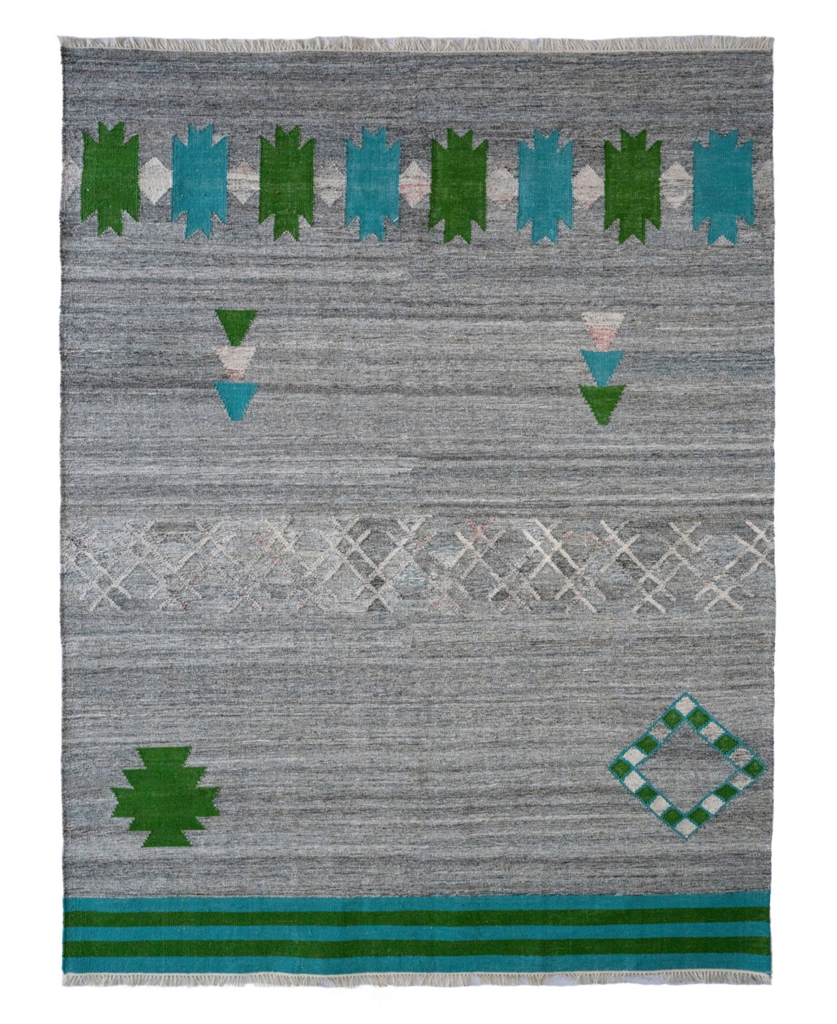 Genevieve Gorder Vintage-Like Moroc Outdoor 3501 5' x 8' Area Rug - Green, Gray