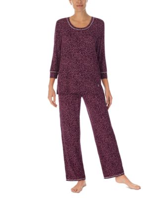 Cuddl Duds Women s Printed 3 4 Sleeve Pajamas Set Macy s