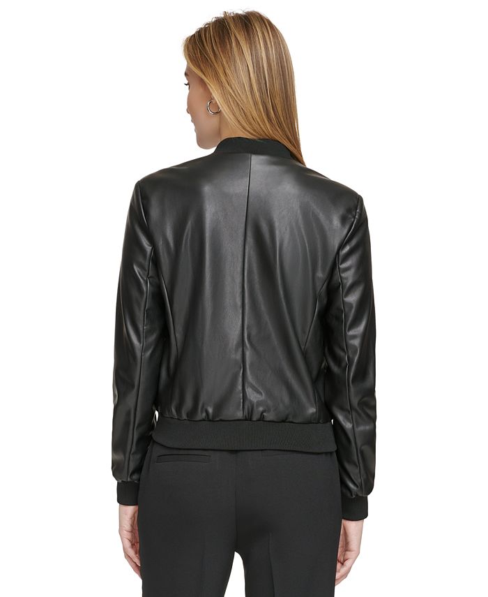 Calvin Klein Women's Zipper-Front Bomber Jacket - Macy's