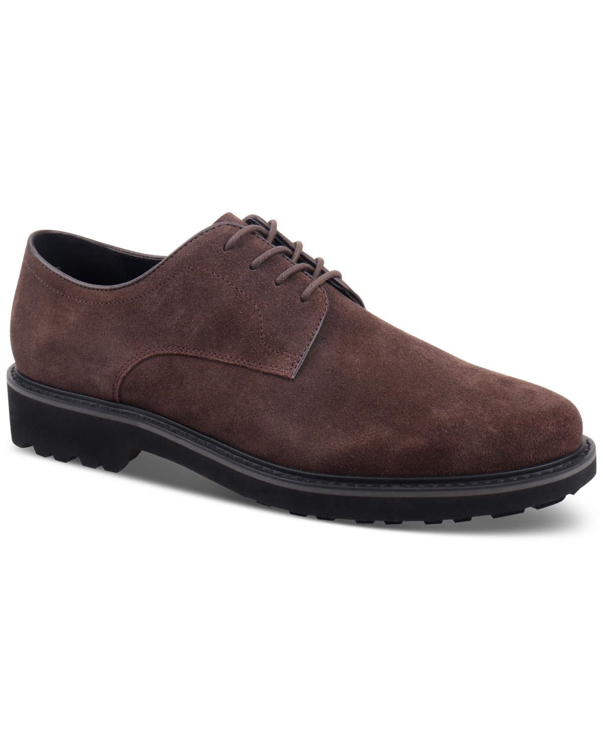 Men's Callan Lace-Up Derby Shoes, Created for Macy's - Brown Suede