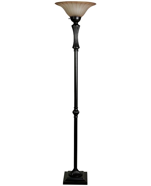 Stylecraft Bronze Wood Torchiere Floor Lamp Reviews Macy S