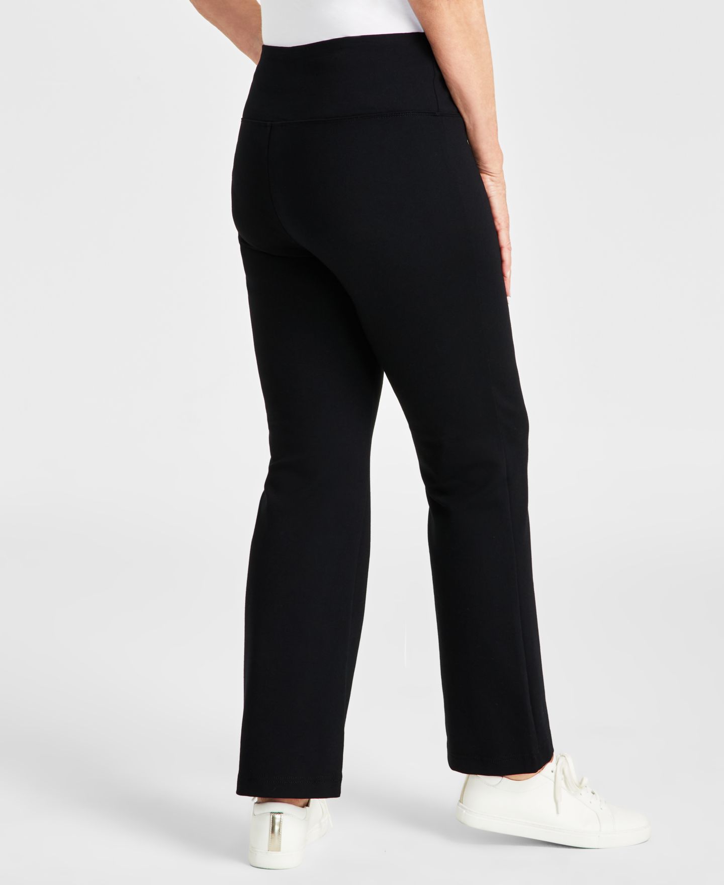 Женские брюки Style & Co Ponté-Knit Bootcut, цвет: Глубокий чёрный — фото 2