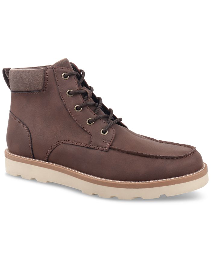 Club Room Men's Clifton Lace-Up Moc-Toe Boots, Created for Macy's - Macy's