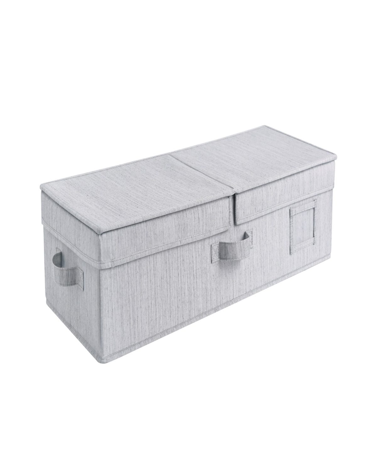 Wethinkstorage 38.8 Litre Collapsible Under Bed Fabric Storage Bin With Double-open Lid In Gray