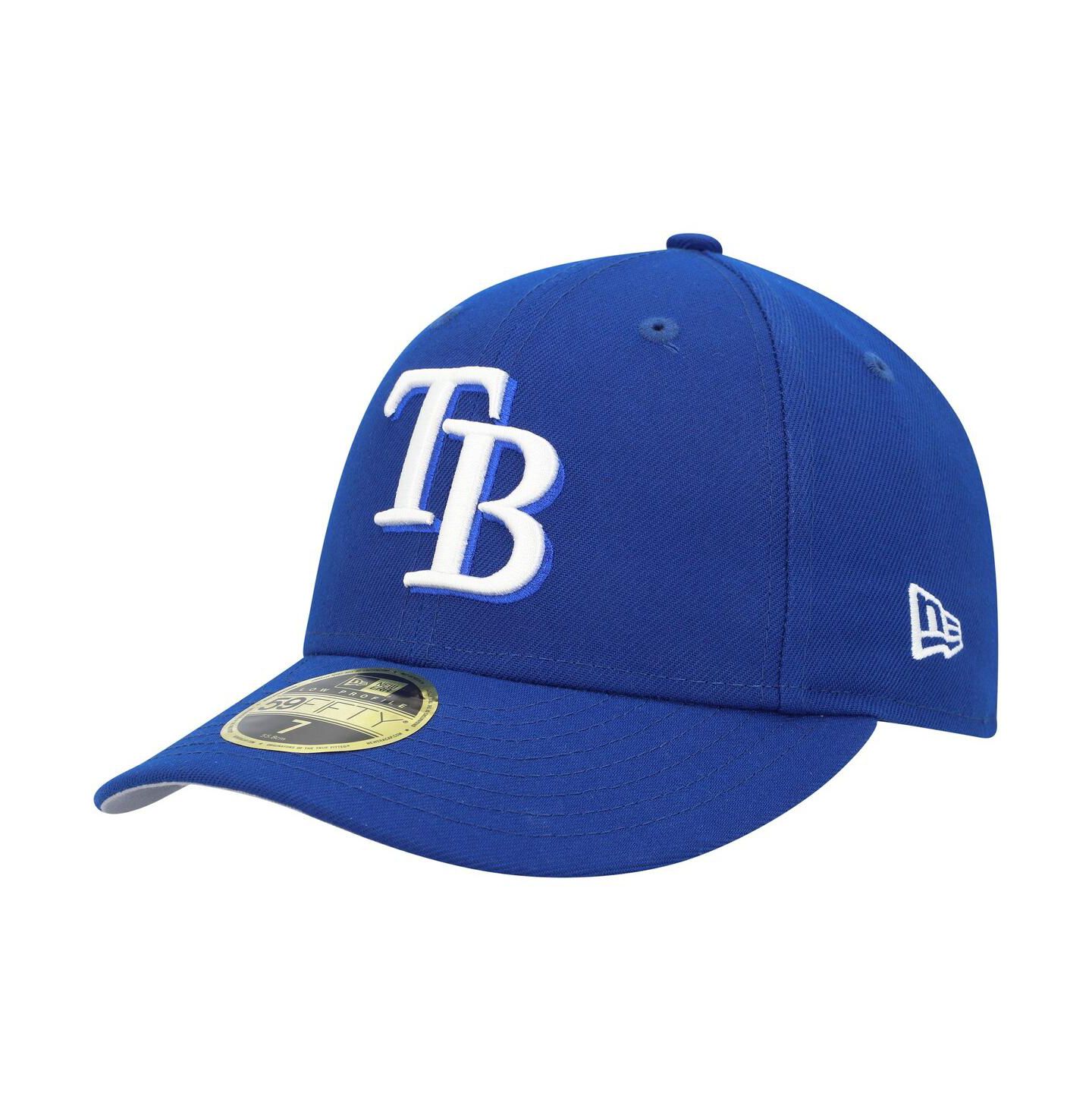 Мужская кепка New Era Royal Tampa Bay Rays White Logo Low Profile 59FIFTY Fitted Hat — фото 2