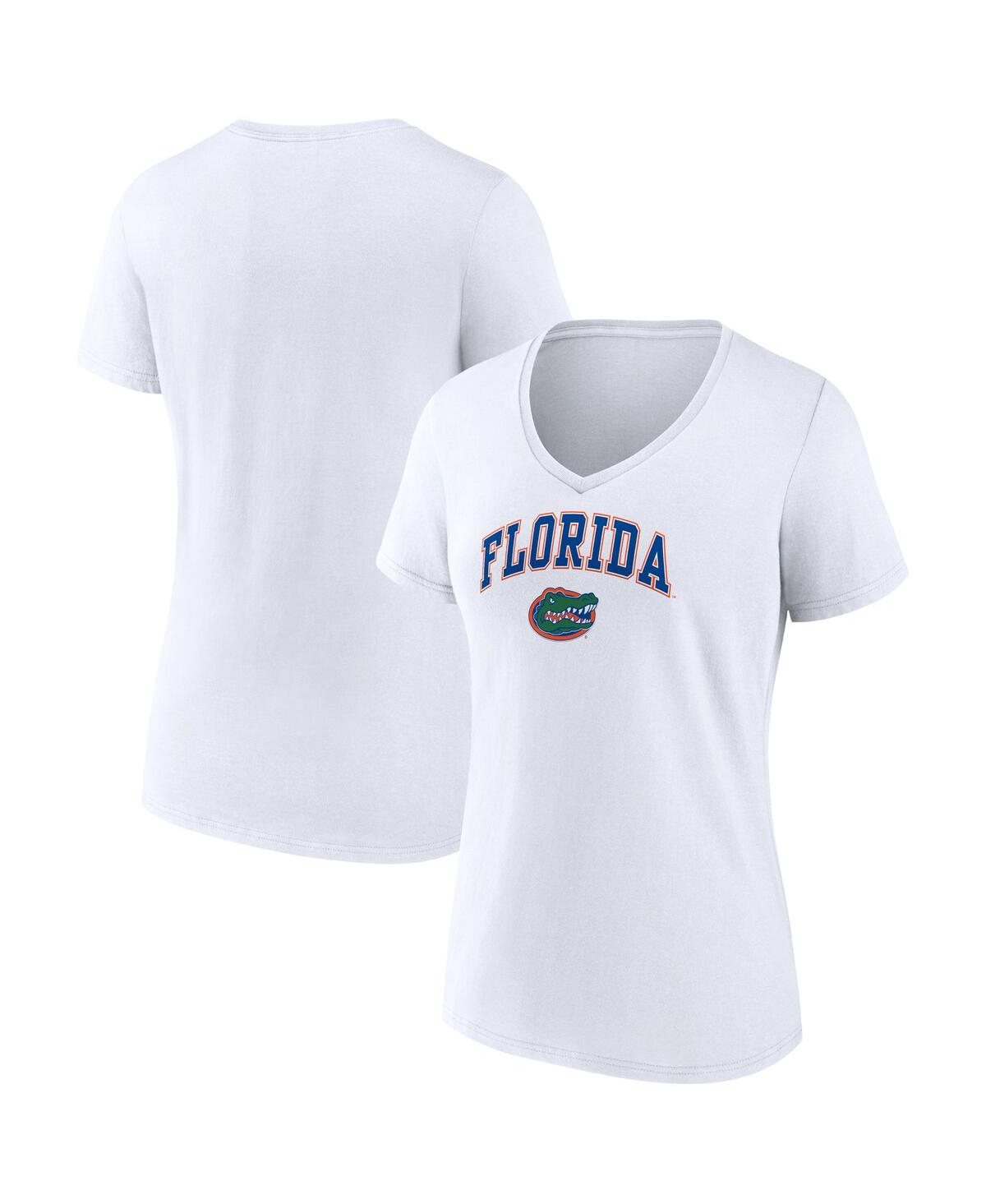Women's FanaticsFlorida Gators Evergreen Campus V-Neck T-shirt - White