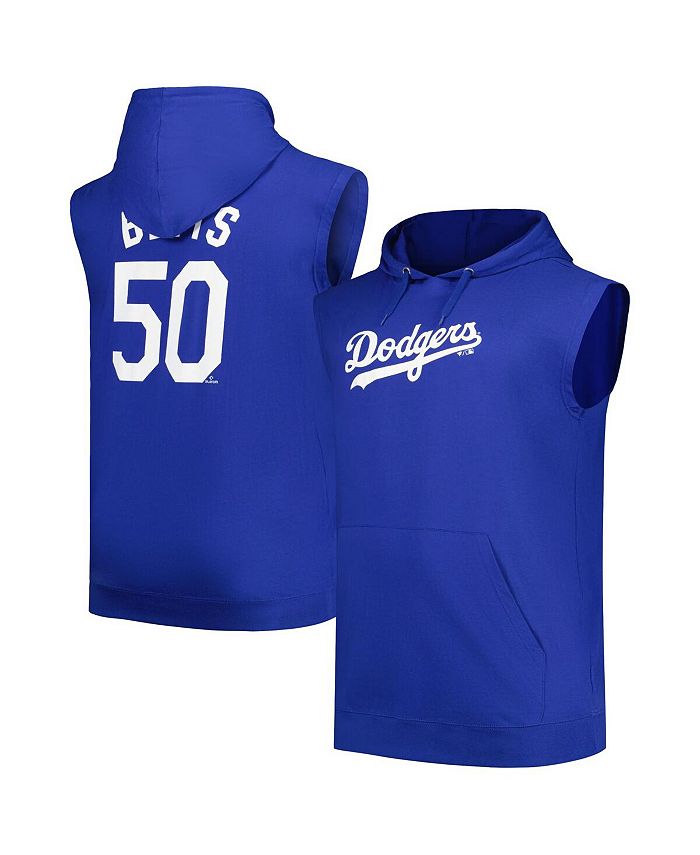 Men's Fanatics Branded Mookie Betts Royal Los Angeles Dodgers Name & Number Muscle Tank Hoodie