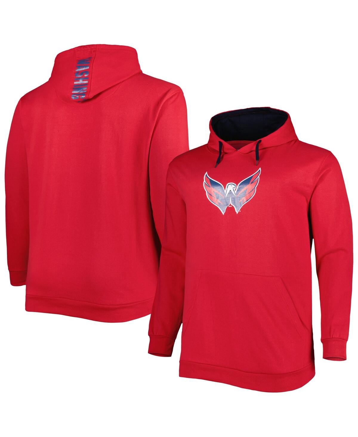 Shop Profile Men's Red Washington Capitals Big And Tall Fleece Pullover Hoodie