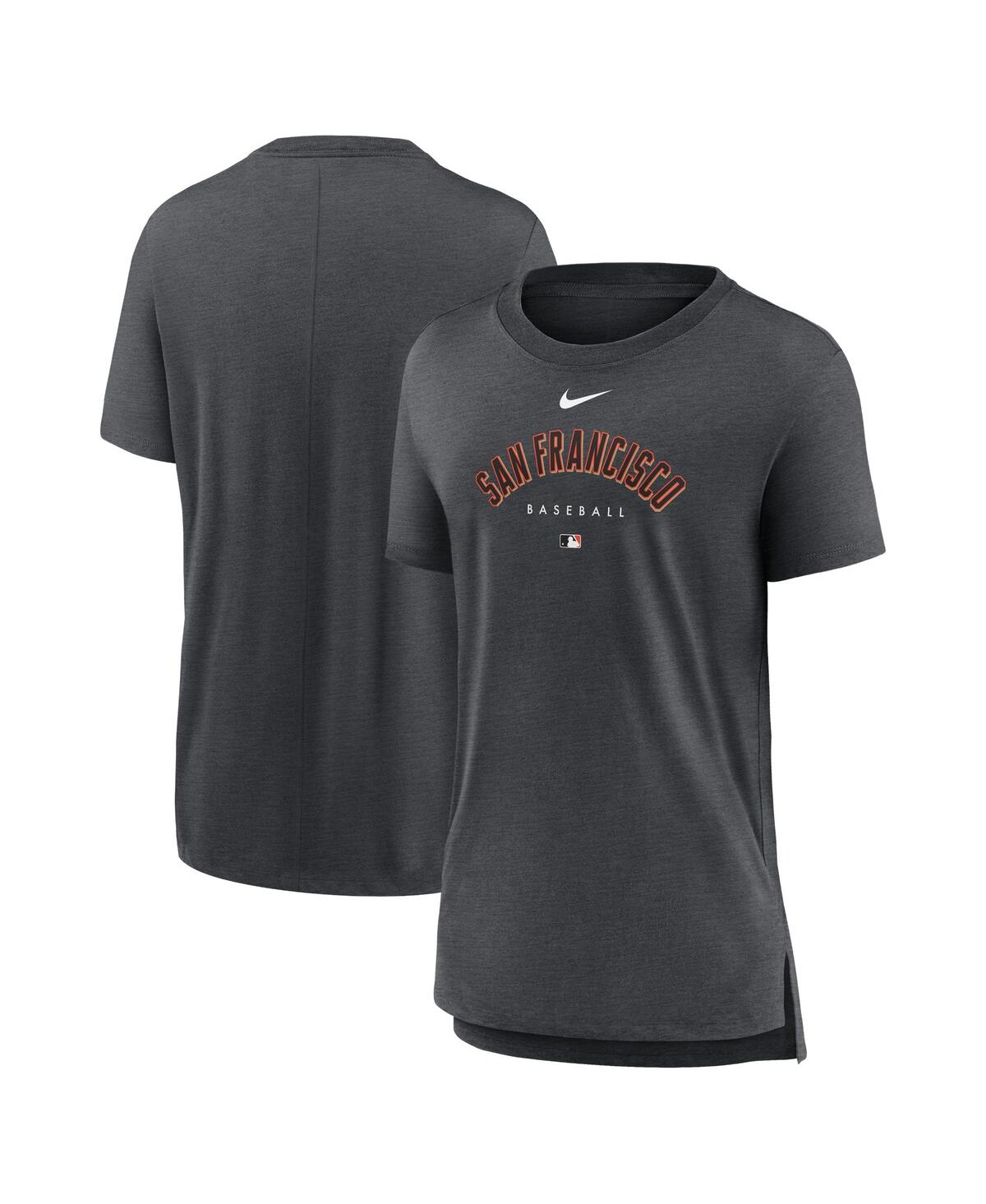 Nike Women's  Heather Charcoal San Francisco Giants Authentic Collection Early Work Tri-blend T-shirt