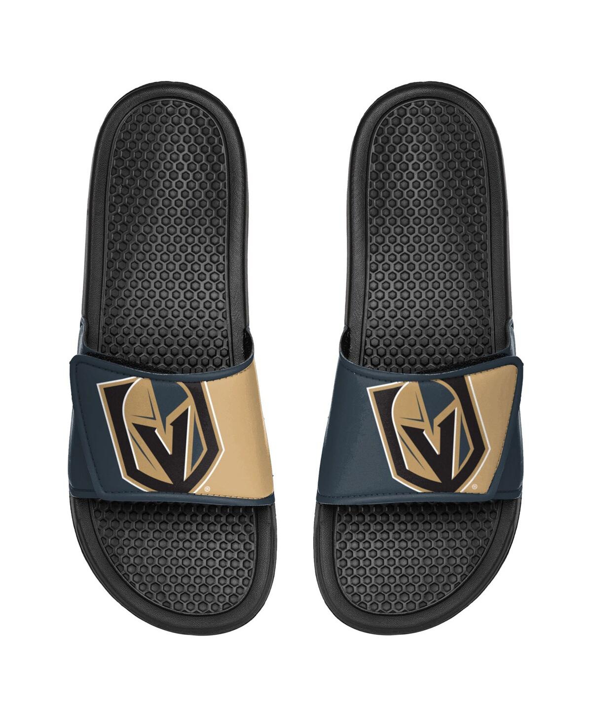 Shop Foco Youth Boys And Girls  Vegas Golden Knights Colorblock Big Logo Legacy Slide Sandals In Black
