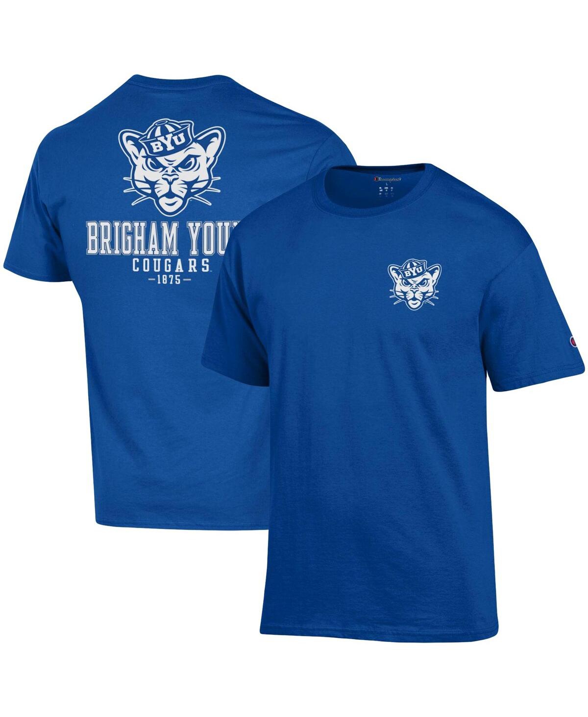 Shop Champion Men's  Royal Byu Cougars Stack 2-hit T-shirt