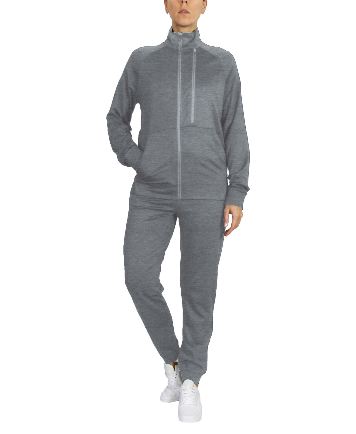 Women's Moisture Wicking Performance Active Track Jacket and Jogger Set, 2-Piece - Navy