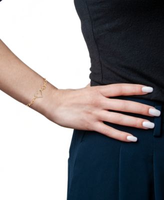 Diamond Heart Paperclip Link Bracelet (1/2 ct. t.w.) in 14k Gold, Created for Macy's