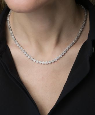 Diamond 17" Collar Necklace (2 ct. t.w.) in Sterling Silver, Macy's Exclusive