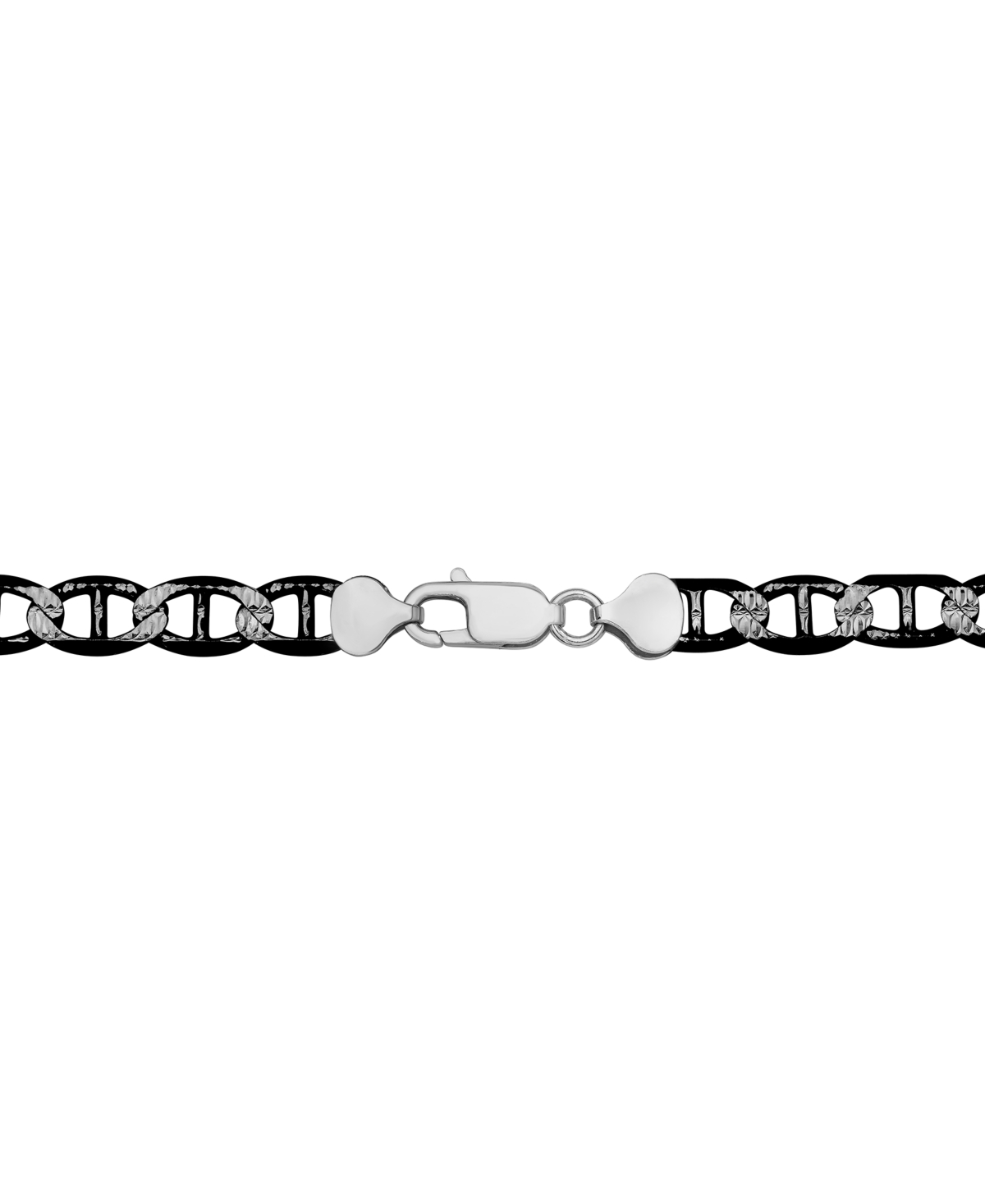 Men's Mariner Link Chain Bracelet in Sterling& Black Rhodium-Plate - Silver