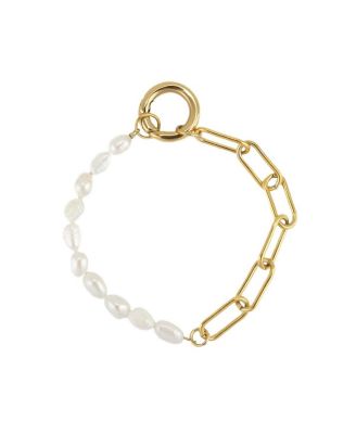 RONNIE Half Chain And Pearl Bracelet