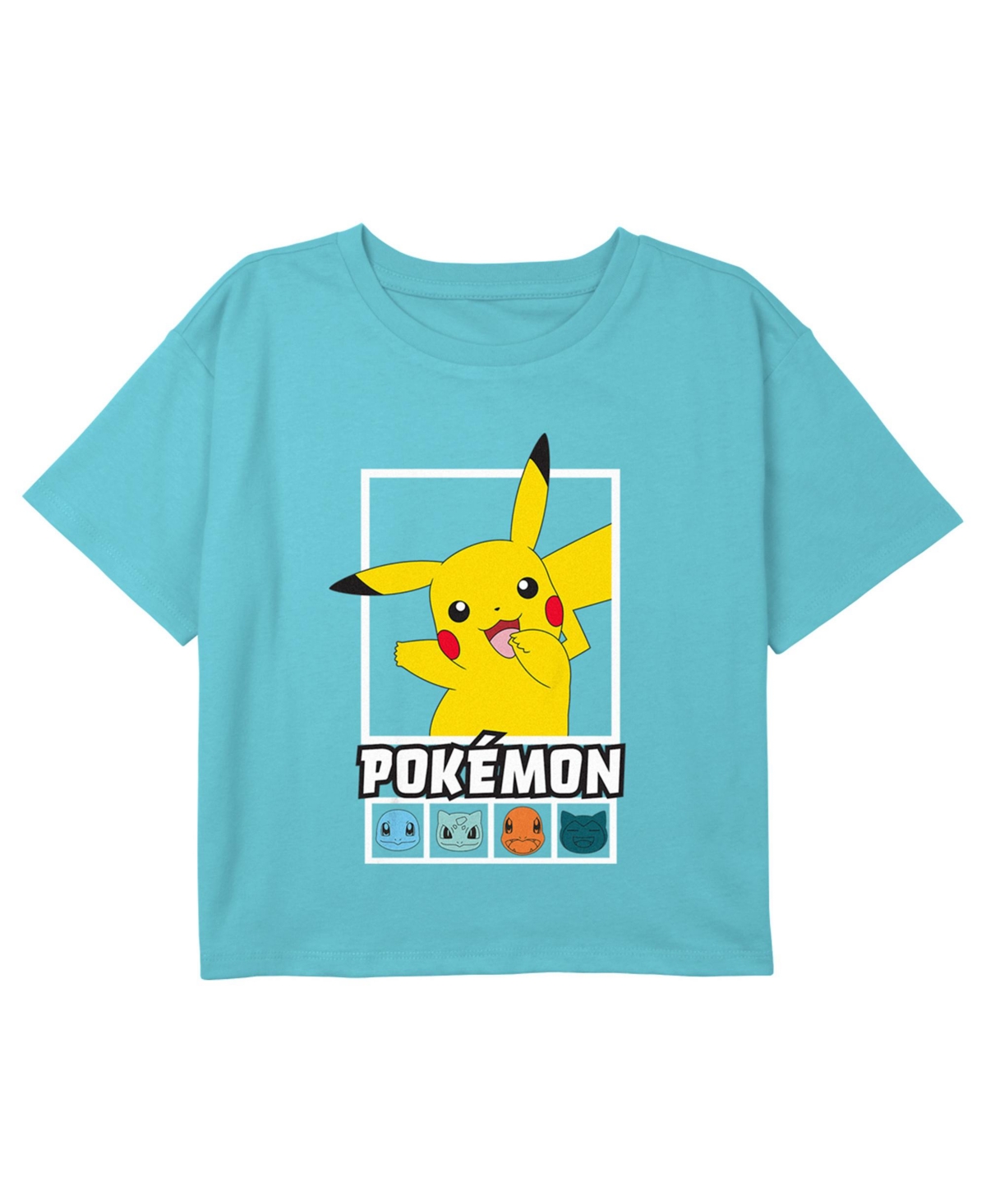 Nintendo Girl's Pokemon Classic Character Portraits Child T-shirt In Blue
