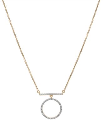 Wrapped - Diamond Circle Pendant Necklace (1/6 ct. t.w.) in 14k Gold, 16" + 1" extender