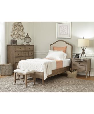 Furniture - Provence Upholstered Twin Bed 3-Pc. Set (Bed, Nightstand & Chest)