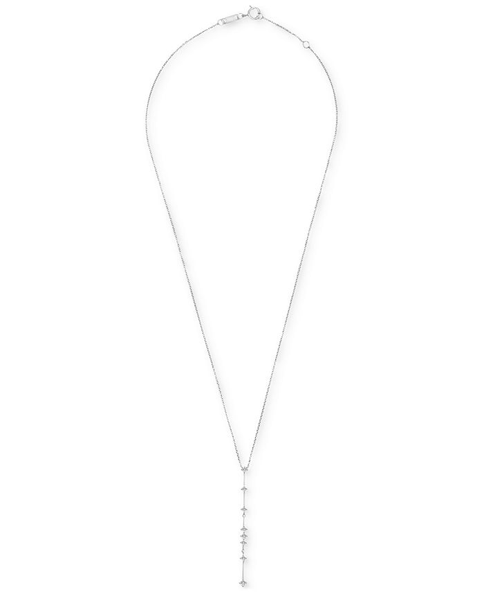 Wrapped Diamond Vertical Line Lariat Necklace (1/3 ct. t.w.) in 10k ...