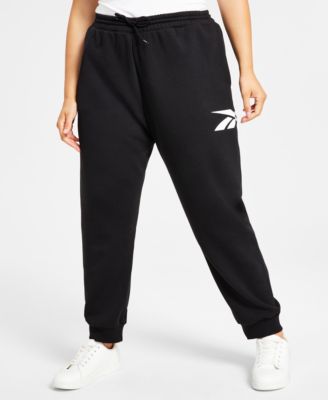 Reebok - Plus Size Drawstring-Waist Logo Fleece Pants