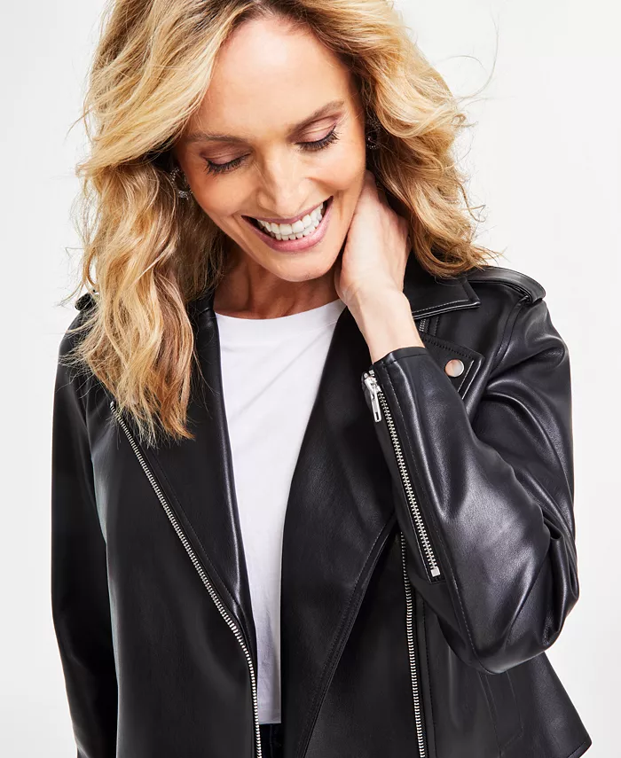Women's Faux-Leather Jacket - thumbnail 5