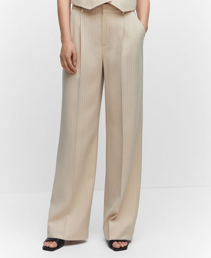 MANGO Women's Chalk-Stripe Trousers - Macy's