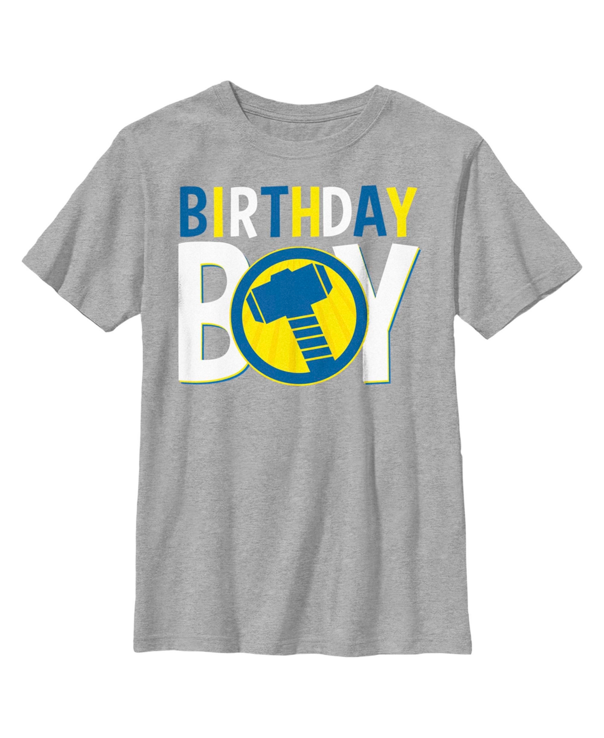 Marvel Boy's  Birthday Boy Thor Hammer Child T-shirt In Athletic Heather