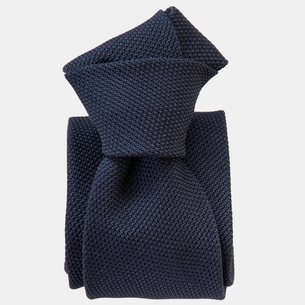 Men's Cavour - Silk Grenadine Tie for Men - Dark navy