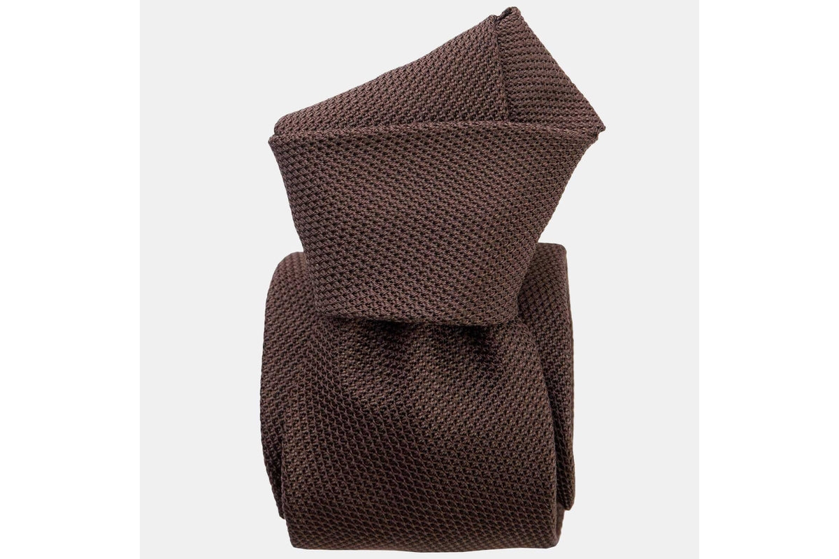 Mocha - Silk Grenadine Tie for Men - Dark brown