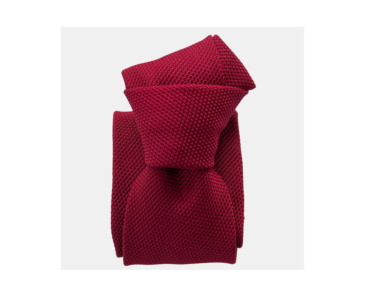 Rosso - Silk Grenadine Tie for Men - Dark red