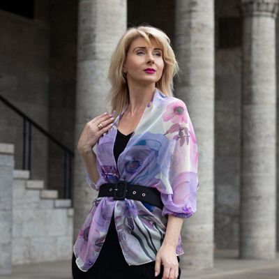 Campo de' Fiori - Long Sheer Silk Scarf for Women