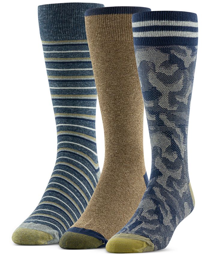 Gold Toe Men's 3Pk. Camo & Stripe Crew Socks Macy's