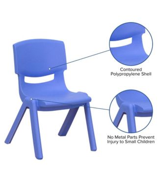 4 Pack Plastic Stackable Pre-K/School Chairs With 10.5"H Seat