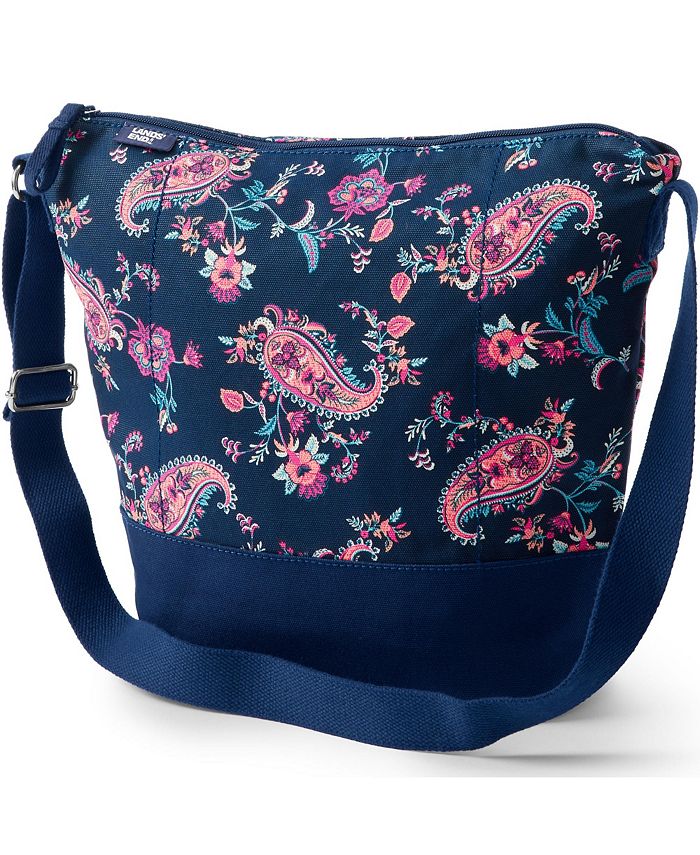 Lands' End Lightweight Canvas Hobo Shoulder Crossbody Tote Bag Macy's