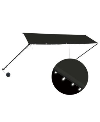 Retractable Awning with LED 137.8"x59.1" Anthracite
