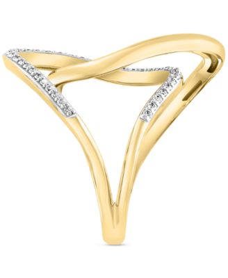 EFFY&reg; Diamond Interlocking Loop Abstract Statement Ring (1/4 ct. t.w.) in Yellow Gold 