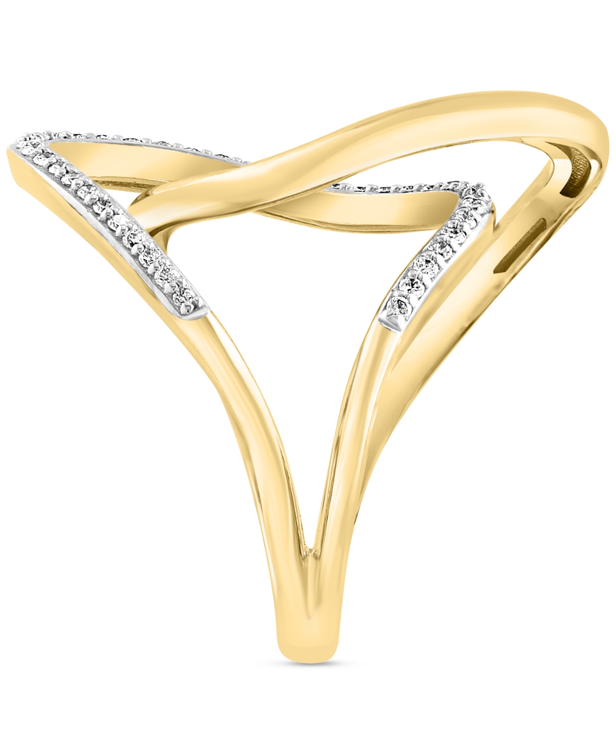 Effy Diamond Interlocking Loop Abstract Statement Ring (1/4 ct. t.w.) in Yellow Gold (Also available in 14k Rose Gold) - 14K Gold