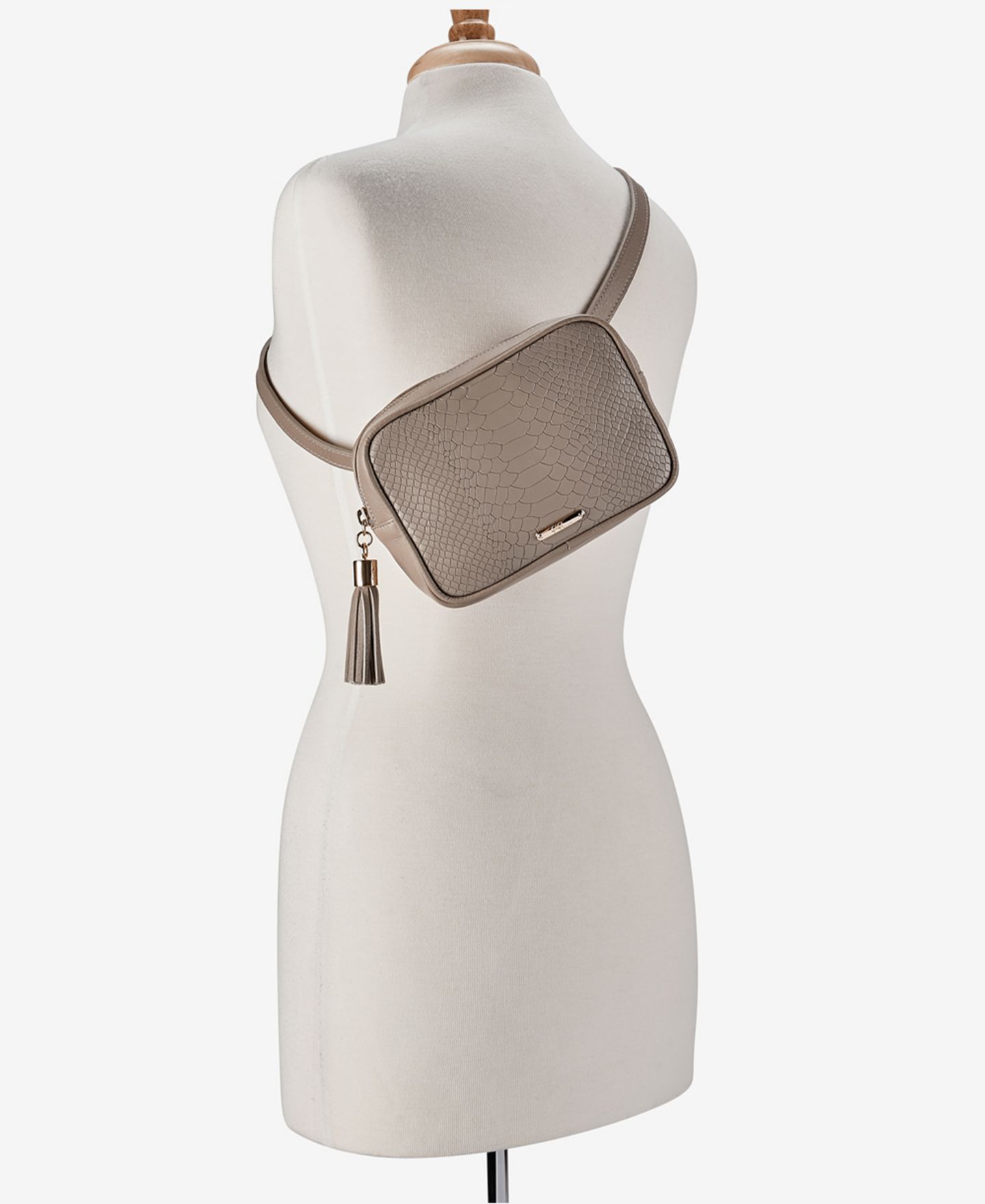 Женская сумка GiGi New York Kylie Leather Belt, цвет: Серо-бежевый — фото 4