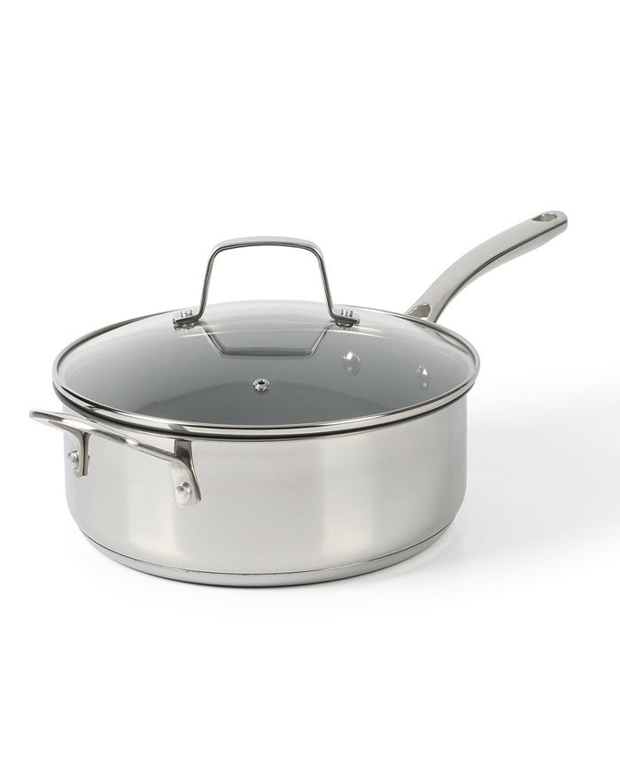 Martha Stewart Everday Midvale 4 Quart Stainless Steel Saute Pan with Lid