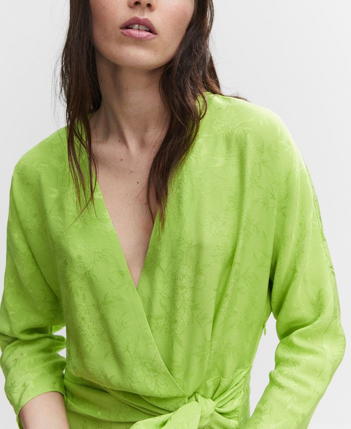 MANGO Women's Fringed Jacquard Dress Macy's