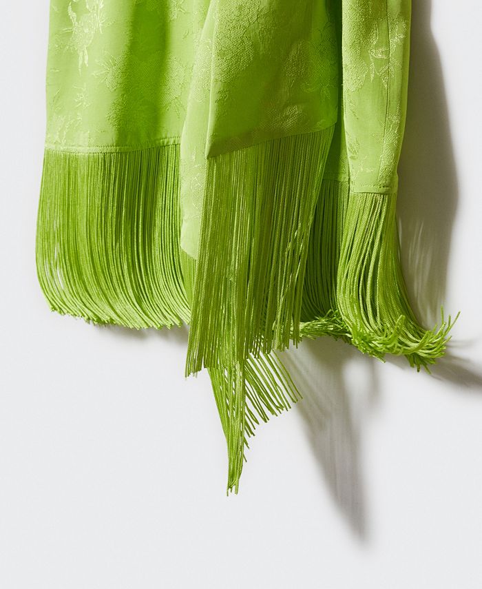 MANGO Women's Fringed Jacquard Dress Macy's