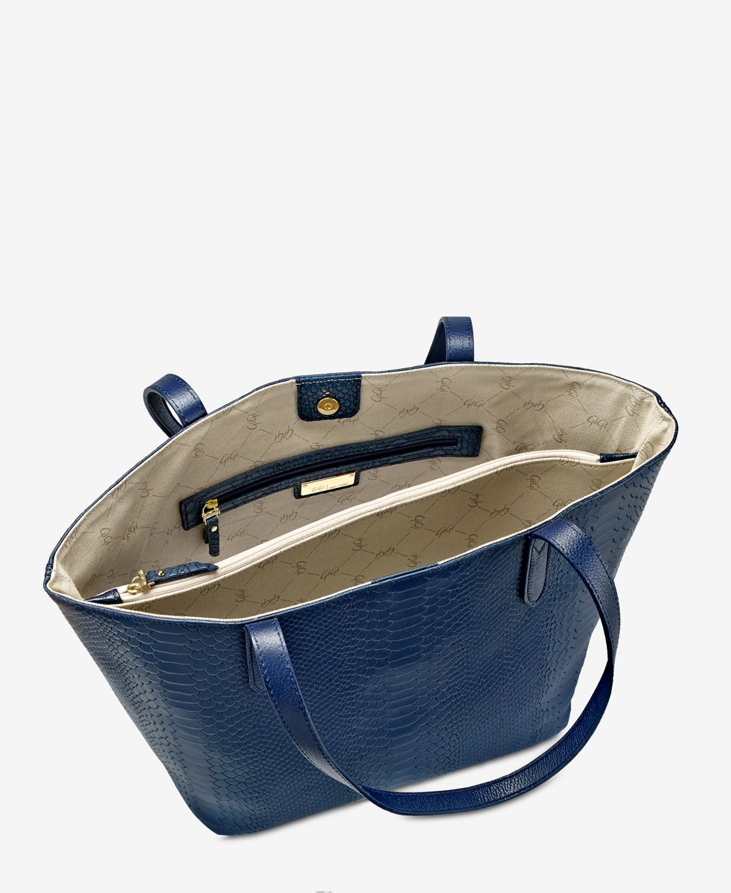 Женская сумка GiGi New York Teddie Extra-Large Leather, цвет: Тёмно-синий — фото 3