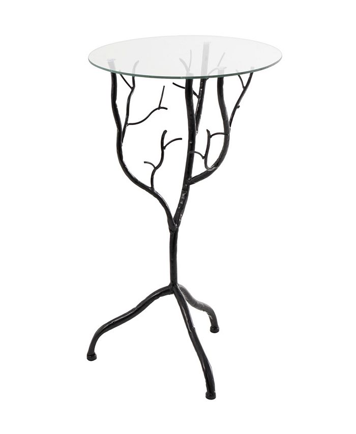 Rosemary Lane 22" Metal Branch with Glass Top Accent Table Macy's