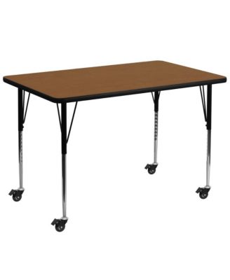 Mobile 36X72 Rectangle Hp Laminate Adjustable Activity Table