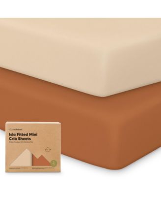 2-Pack Mini Crib Sheets, Pack and Play Sheets Fitted, Pack N Play Sheets, Organic Fitted Crib Sheet Cover